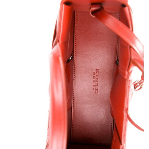 Bottega Veneta Foulard Mini Arco Tote | Red Intrecciato Pleated Design | NWT - Picture 5 of 5